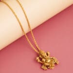 22Kt Gold Ganesha Engraved Pendant LC22/1
