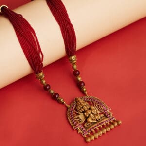 22kt Gold Temple Heavy Pendant With Goddess Engraved PD22/29