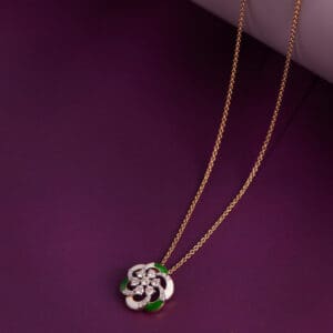 18kt Gold Diamond Minimal Necklace for Her DCN/68