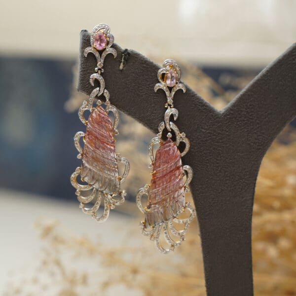 18KT Diamond Gold Earrings for Wedding & Engagement DJH/2