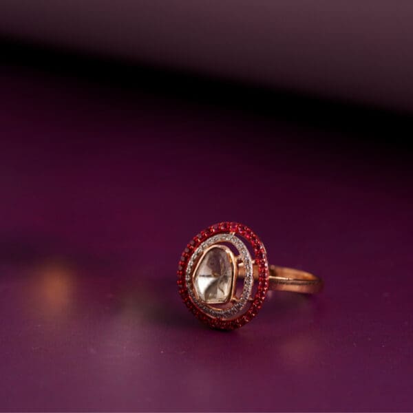 18kt Gold Kundan Polki Ring PKR18/20