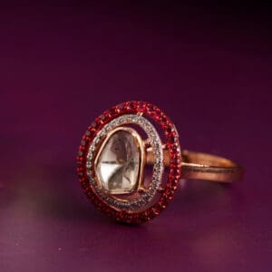 18kt Gold Kundan Polki Ring PKR18/20