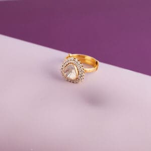 14Kt Gold Kundan Polki Ring PKR14/16
