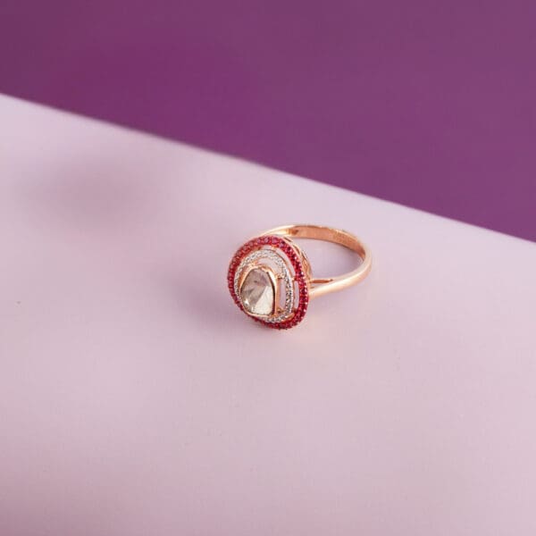 18kt Gold Kundan Polki Ring PKR18/20