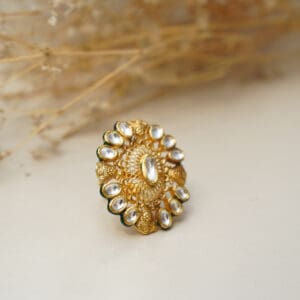 22Kt Gold Kundan Ring RL22/1444