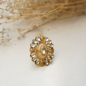 22Kt Gold Kundan Ring RL22/1444