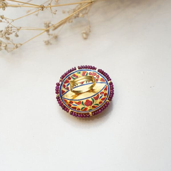 POLKI KUNDAN MULTI STONE RING PKR18/11