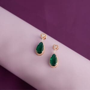 14 Kt Gold Diamond Emerald Earrings DER14/583