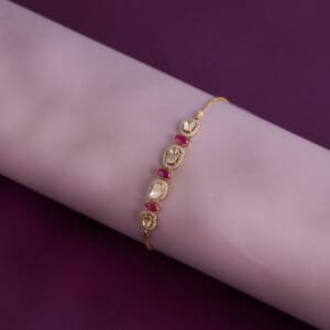 Minimal 14kt Gold Polki Kundan Bracelet PKB14/7