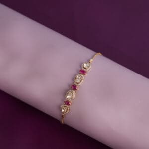 Minimal 14kt Gold Polki Kundan Bracelet PKB14/7