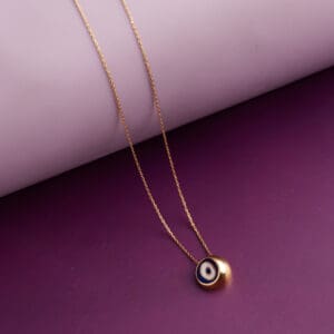 Minimalist 18kt Gold chain With Evil Eye Pandant CN18/1529