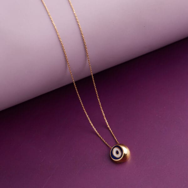 Minimalist 18kt Gold chain With Evil Eye Pandant CN18/1529