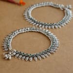 Antique 925 Silver Anklet with Green Stone PYSS/811