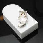 925 Sterling Silver Owl Brooch Elegant & Stylish MISS/293