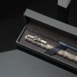 925 Antique Silver Fountain Pen with Refill Kalash & Floral Carving MISS/334