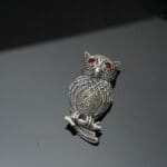 925 Sterling Silver Owl Brooch Elegant & Stylish MISS/293