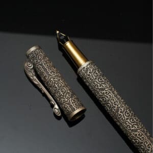 925 Sterling Silver Motif Carving Fountain Pen with Refill MISS/335