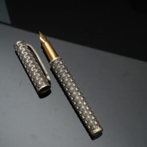 925 Antique Silver Fountain Pen with Refill digital Carving Design MISS/333