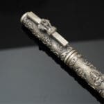 925 Antique Silver Fountain Pen with Refill Kalash & Floral Carving MISS/334