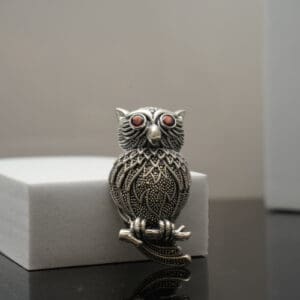 925 Sterling Silver Owl Brooch Elegant & Stylish MISS/293