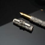925 Antique Silver Fountain Pen with Refill Kalash & Floral Carving MISS/334
