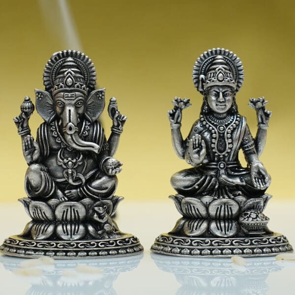 925 Silver Ganesha Laxmi Statue MRTSS/225
