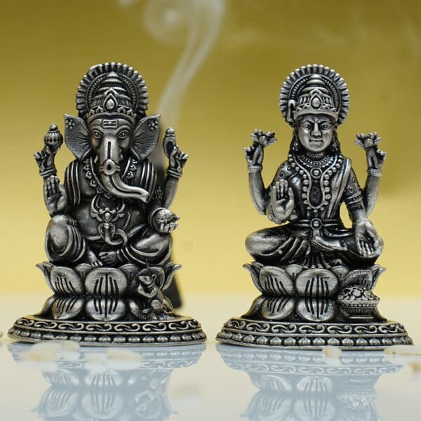 925 Silver Ganesha Laxmi Statue MRTSS/225