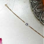 18kt Gold Minimalist Evil Eye Bracelet Gift for Her CBL18/12