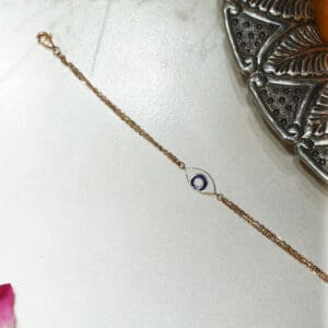 18kt Gold Minimalist Evil Eye Bracelet Gift for Her CBL18/12