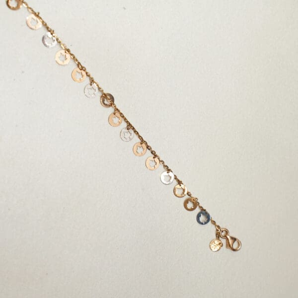 18Kt Gold Minimalist chain Bracelet with Charms CBL18/18