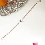18kt Gold Minimalist Evil Eye Bracelet Gift for Her CBL18/12