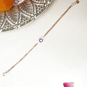 18kt Gold Minimalist Evil Eye Bracelet Gift for Her CBL18/12