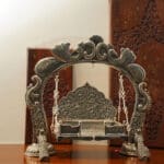 Antique 925 Silver Jhula for Laddu Gopal Featuring Elegant Peacock Carvings JLSS/24