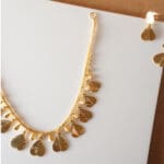 22Kt Gold Leaf Light weighted Necklace With Earrings ST22/1299