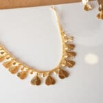 22Kt Gold Leaf Light weighted Necklace With Earrings ST22/1299