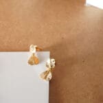 22Kt Gold Leaf Light weighted Necklace With Earrings ST22/1299