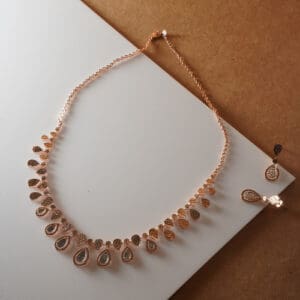 18Kt Rose Gold Necklace With Earrings ST18/481