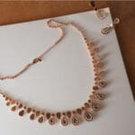 18Kt Rose Gold Necklace With Earrings ST18/481