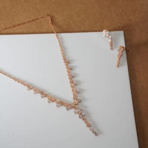 18Kt Rose Gold Necklace With Matching Earrings ST18/482