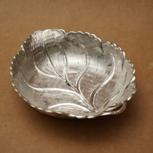 925 Silver Dry fruits Leaf Plate Bowl BWSS/578