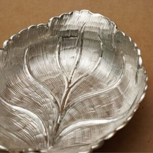 925 Silver Dry fruits Leaf Plate Bowl BWSS/578