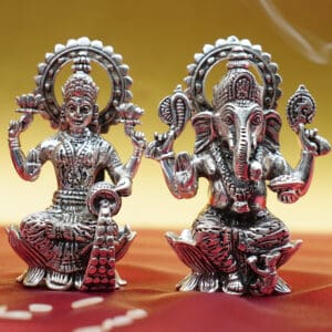 925 Silver Laxmi Ganesha Statue MRTSS/295