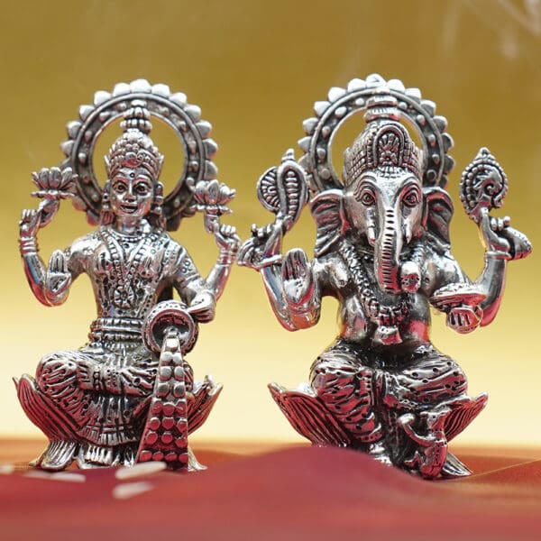 925 Silver Laxmi Ganesha Statue MRTSS/295