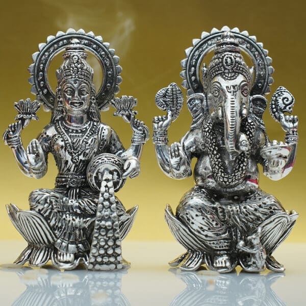 925 Silver Laxmi Ganesha Statue MRTSS/295