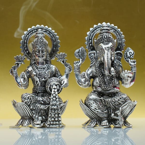 925 Silver Laxmi Ganesha Statue MRTSS/295