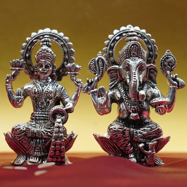 925 Silver Laxmi Ganesha Statue MRTSS/295