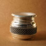 Silver Antique Box With Clear and Silver Lid BXSS/56
