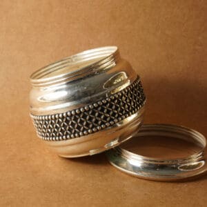 Silver Antique Box With Clear and Silver Lid BXSS/56