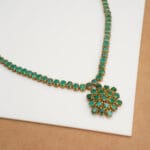 18Kt Gold Emerald Necklace With Earrings DST/81