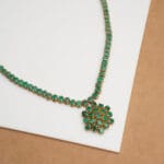 18Kt Gold Emerald Necklace With Earrings DST/81